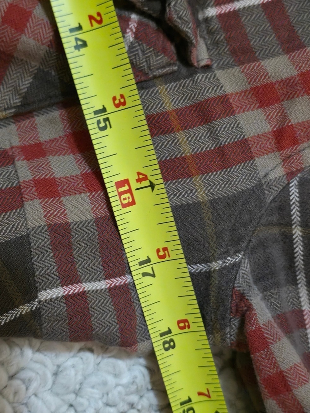 4/$67 Deal! TNA Plaid Button-Down Shirt in Olive Green and Orange - Picture 8 of 12